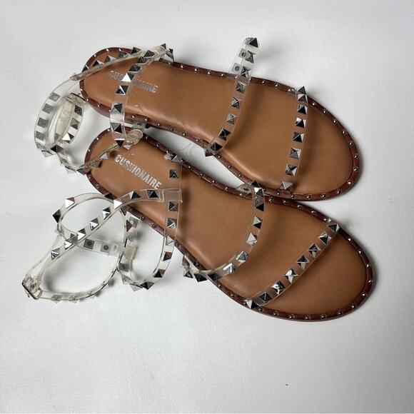 Cushionaire Women’s Tatum Clear Studded Memory Foam Sandals Sz 6.5 - Picture 6 of 7